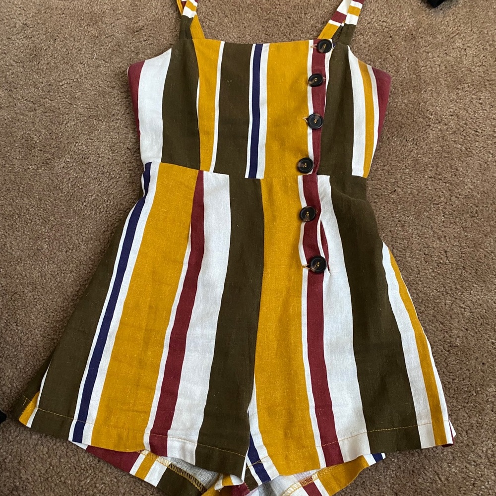 vertical stripe romper
